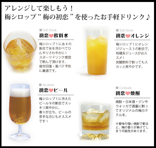 梅酒感覚を味わえるALCゼロ 梅を知り尽くしたプロが造る本場南高梅の梅シロップ 和歌山 中野BC 梅の初恋720ml 地酒みゆきや